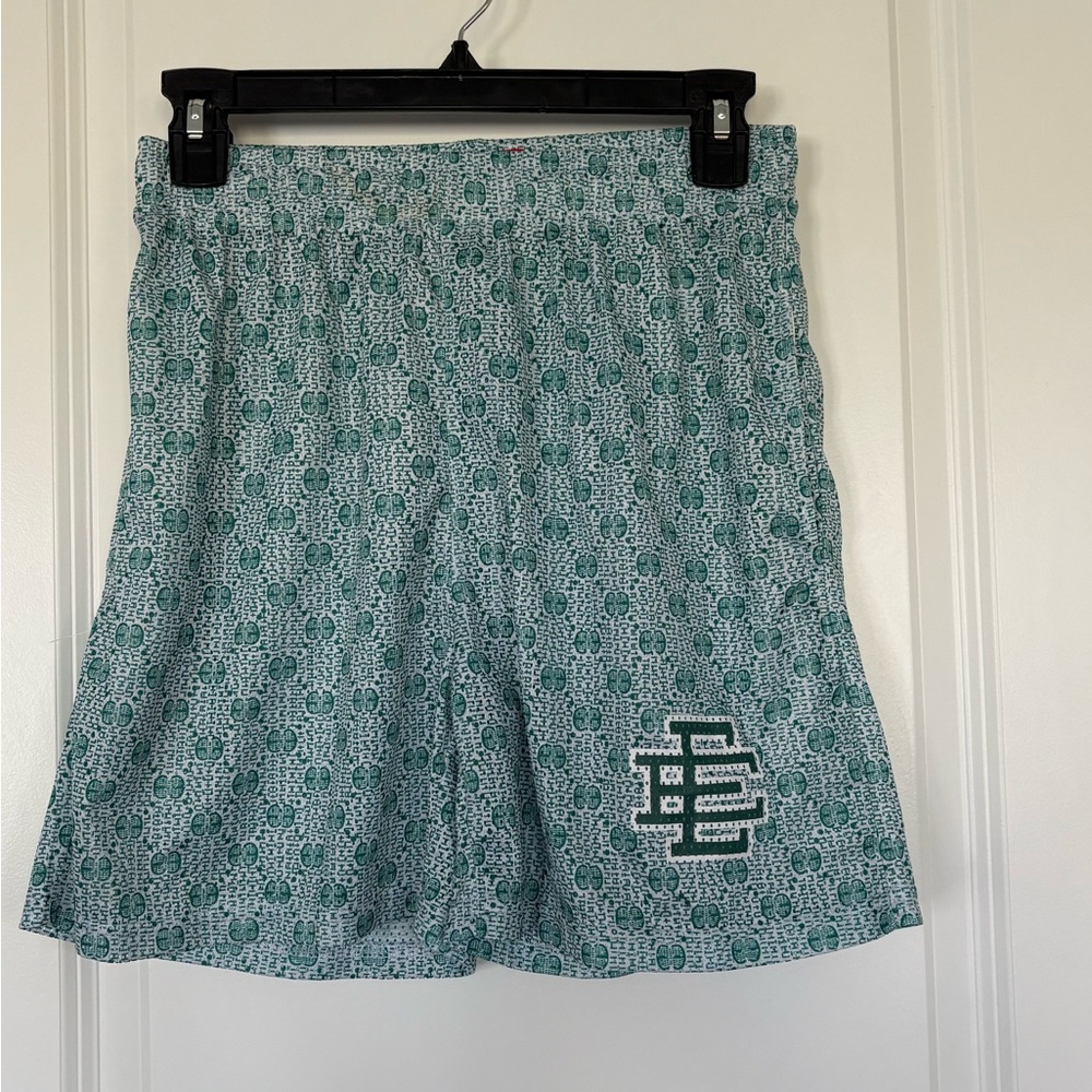 Eric Emanuel x GUCCI Teal Patterned Mesh Shorts